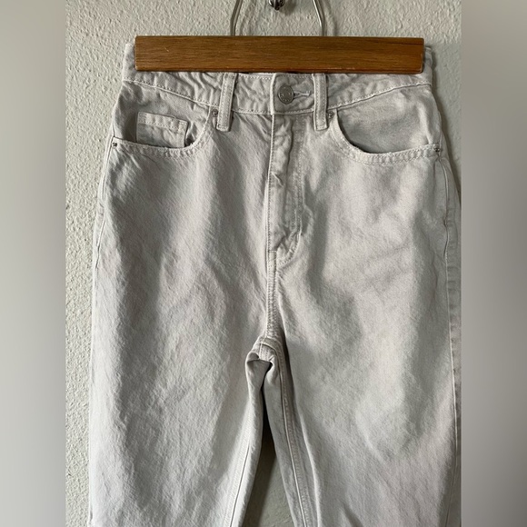 Pacsun 90s Boyfriend Jeans Women’s Size 24 Light Cream High Waist Grunge Ripped - Picture 4 of 16